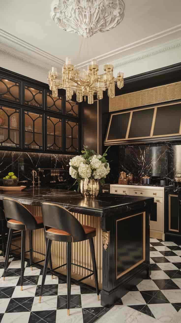 Black and Gold Kitchen