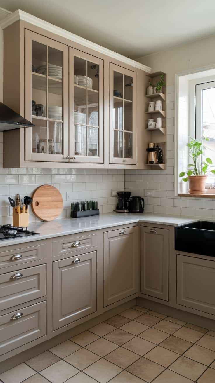 Taupe Kitchen Cabinets